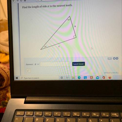 Find the length of side x to the nearest tenth