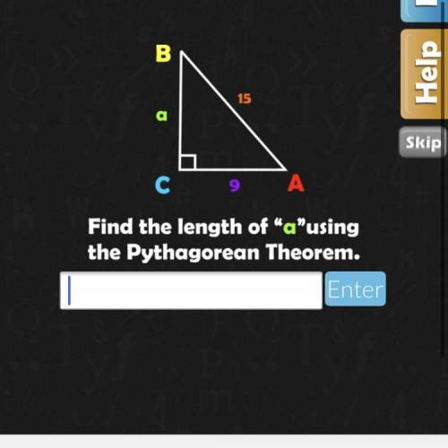 Find the length of a using the Pythagorean theorem