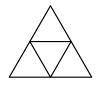 Link is coloring a triforce, which consists of four equilateral triangles and is depicted below. He
