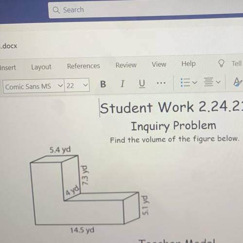 Find the volume of the figure below