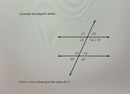 Which of the following is the value of x?​