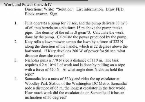 Physics Work and Power problems.