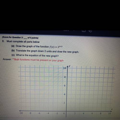 (a) Draw the graph of the function f(x) = 2x+2

(b) Translate the graph down 2 units and draw the