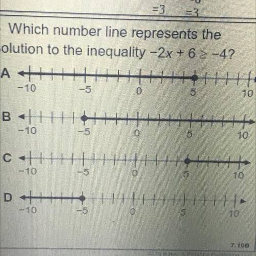 -2x + 6 greater than or equal to -4