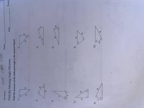 Find the measure of the indicated angle to the nearest degree PLEASE HELP