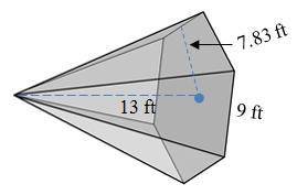 Find the volume of the pyramid.
458.06 ft3
305.37 ft3
916.11 ft3
76.34 ft3