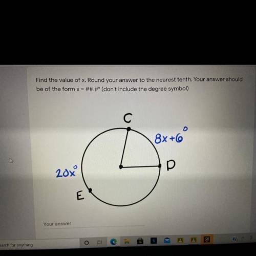 HELP NEEDED!

Find the value of x. Round your answer to the nearest tenth. Your answer should be o