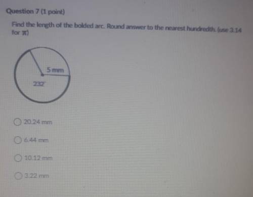 Find the length of the boldest arc. Rounded answer to the nearest hundredth (use 3.14 for pie)​