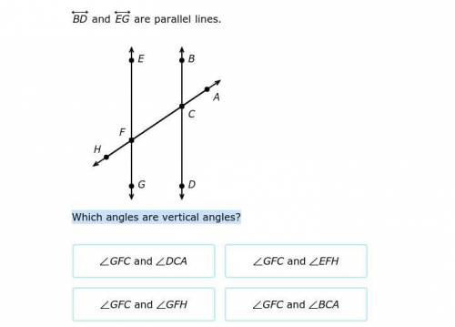 Which angles are vertical angles?