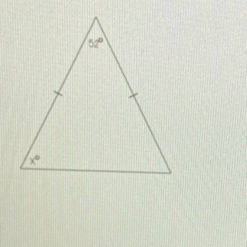 Find the value of x in the isosceles triangle below.

need this ASAP! Please include an explanatio
