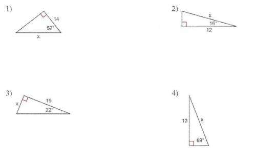 Find x for all 4 (In image)