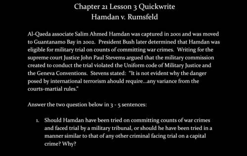Should Hamdan Have been tried on committing by a military tribunal, or should he have been tried in