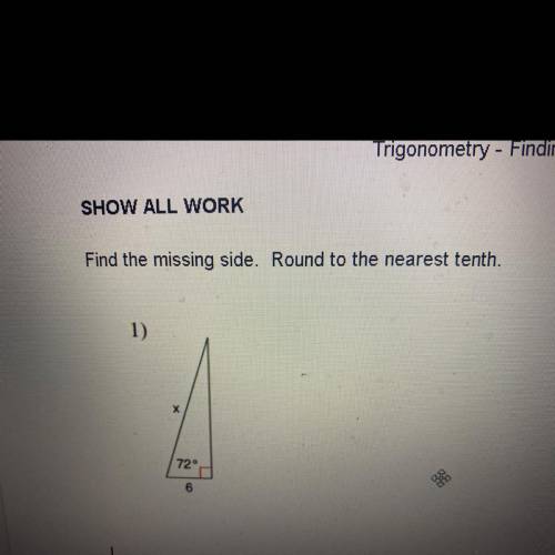 Find the missing side. Round to the nearest tenth.