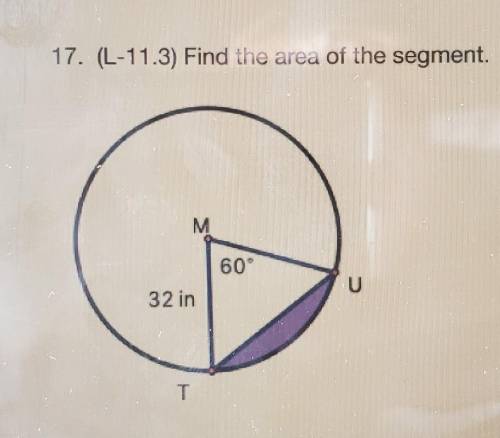 Find the area of the segment​