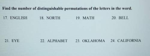 Find the number of distinguishable permutations of letters in the word.​