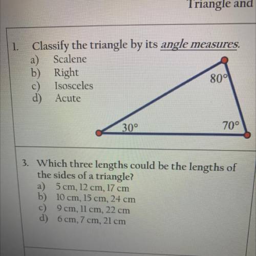 Which three lengths could be the lengths of a triangle?