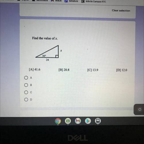 Pls help!!
Find the value of x.