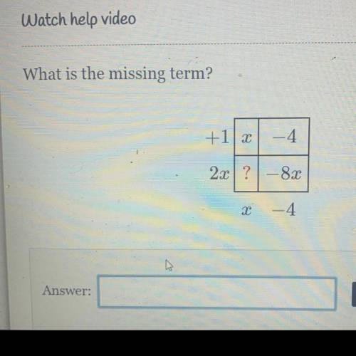 This question is asking what is the missing term can someone help please.