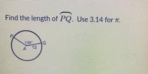 Find the length of arc PQ