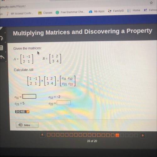 Given the matrices, calculate AB