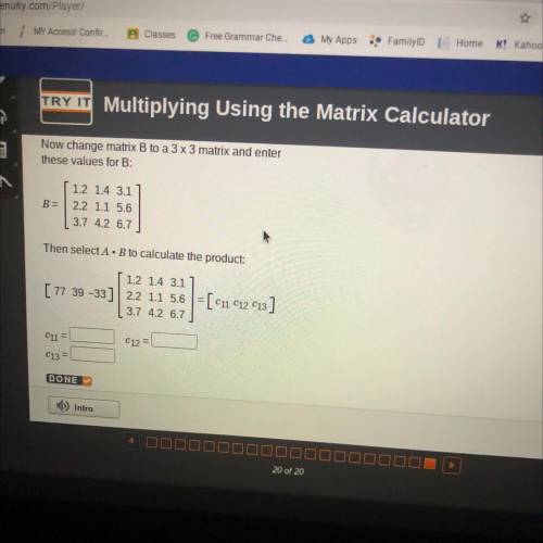 Now change matrix B to 3x3 matrix and enter these values for B