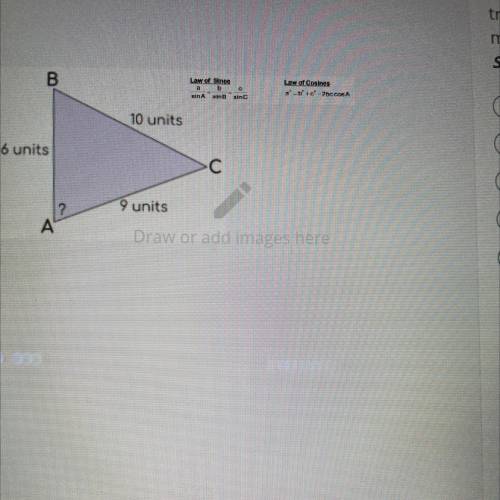 Solve angle A of the triangle