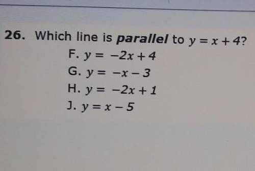 Which line is parallel to y = x + 4​