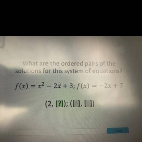What are the ordered pairs of the solutions for this system of equations?