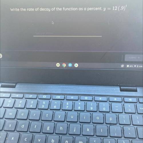 Write the rate of decay of the function as a percent. y=12(.9)