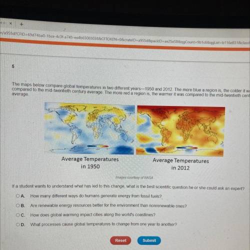 In 1950

in 2012
Images courtesy of NASA
If a student wants to understand what has led to this cha