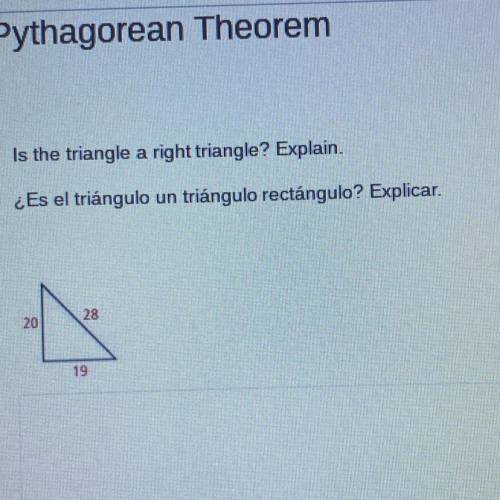Is the triangle a right triangle? Explain.