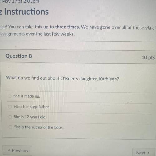 What do we find out about O’Brien’s daughter, Kathleen?