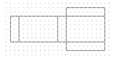 The distance between adjacent dots (vertical and horizontal) is 1 cm. What is the surface area of t