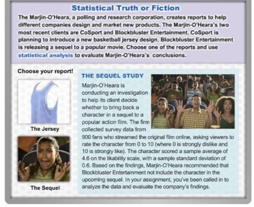 Statistical Truth or Fiction

Marjin-O'Heara, a polling and research company, has created a
recomm