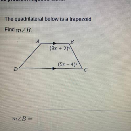 HELP ASAP 
The quadrilateral below is a trapezoid
