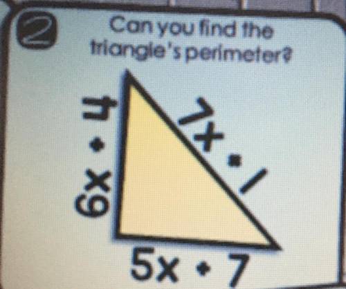 Can you find the
Triangle’s perimeter
I’m marking branliest