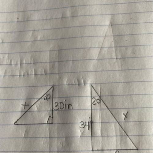 Can you help me to solve this

Using special right triangles and for the other using trigonometry