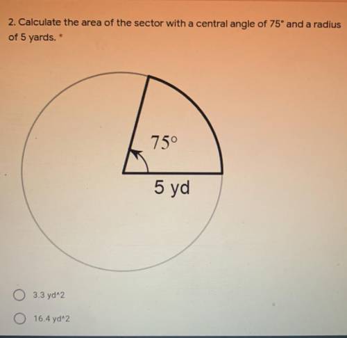 GEOMETRY/EASY 10 POINTS
WHATS THE AREA OF THE SECTOR?
GOD BLESS U