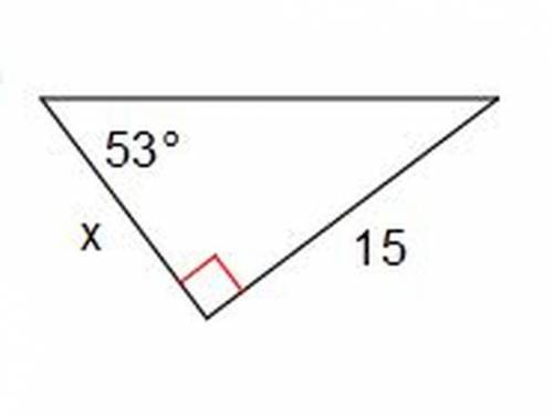 Which Trig ratio should be used to find the missing side?

A.Sin
B.Cos
C.Tan