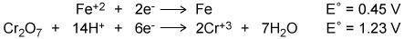 19. Using the two cell reduction potentials shown for their corresponding reaction, calculate the c