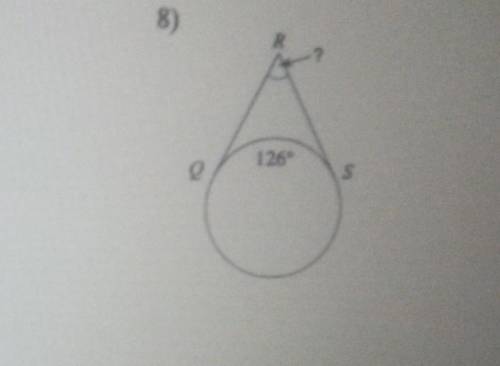 Find the measure of the are or angle indicated. Assume that lines which appear tanget are tangents​