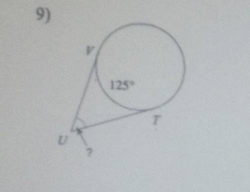 Find the measure of the are or angle indicated. Assume that lines which appear tanget are tangents​