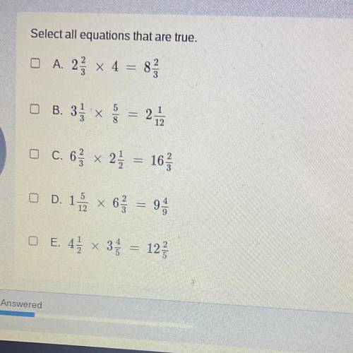Select all equations that are true