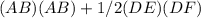 (AB)(AB)+1/2(DE)(DF)