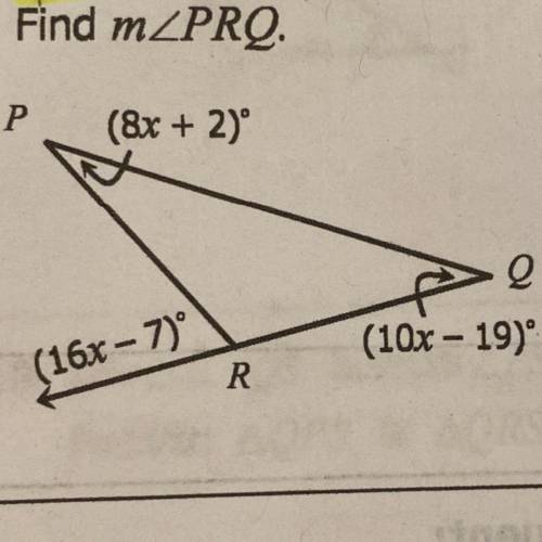 Find m
p (8x+2)
q (10x-19)
r (16x-7)