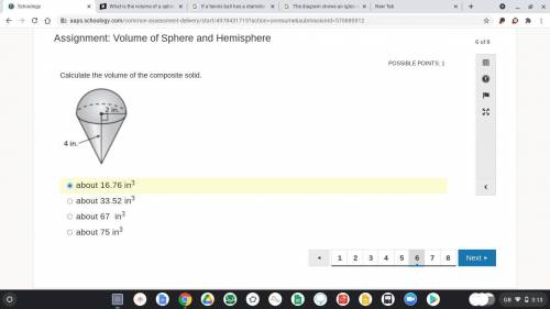 Calculate the volume of the composite solid.