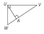 Using the figure at the left, complete the extended similarity statement:

ΔUVW ∼ Δ _______ ∼ Δ __