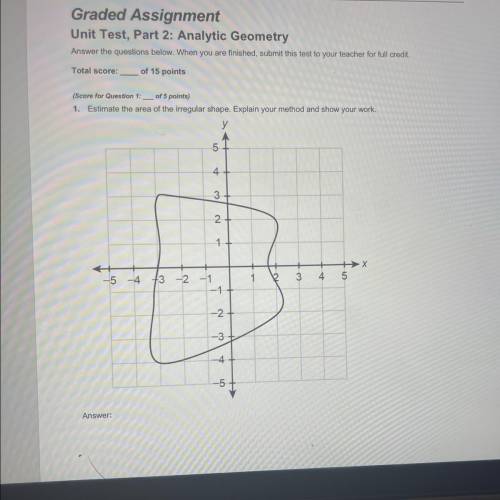 ➡️➡️ 20 POINTS ⬅️⬅️

Graded Assignment
Unit Test, Part 2: Analytic Geometry
Answer the questions b