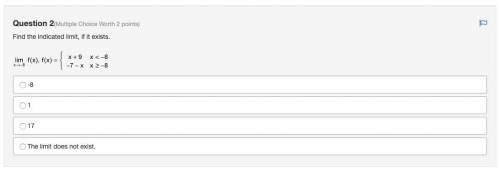 Find the indicated limit, if it exists.