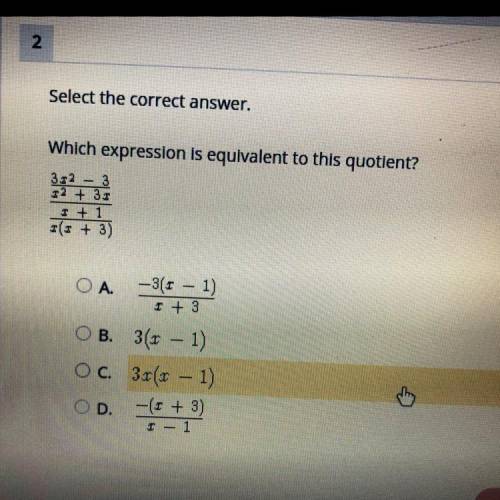 Which expression is equivalent to this quotient￼